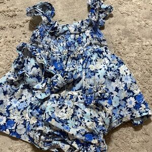 GAP Blue and White Floral Baby Dress Set